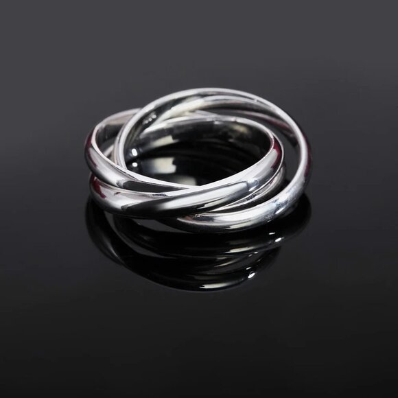 Stunning Homage " Trinity Love Ring " 925 Sterling Silver - Picture 6 of 10